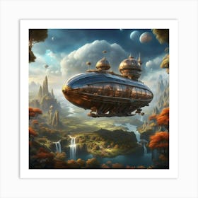 Spaceship In The Sky 1 Art Print