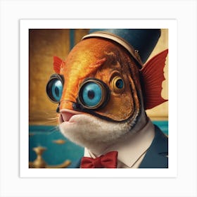 Silly Animals Series Fish 11 Art Print