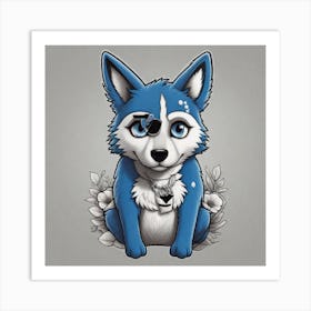 Pirate Husky Art Print