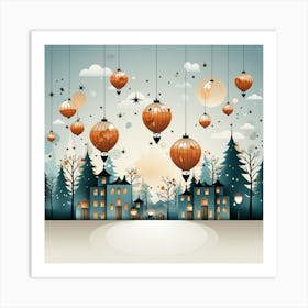 Hot Air Balloons In The Sky Art Print