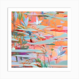 Abstract Plants and Water Art Print