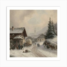 Winter Village Art Print