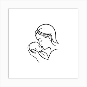 Mother Kissing Baby Art Print