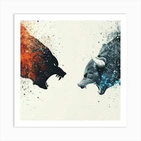 Bull And Bear 1 Art Print