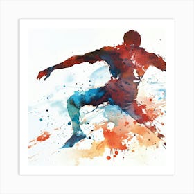 Soccer Player Kicking Art Print