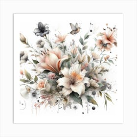 Bush of flowers Art Print