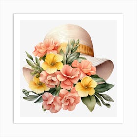 Hat With Flowers 8 Art Print