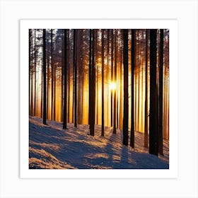 Sunrise In The Forest 22 Art Print