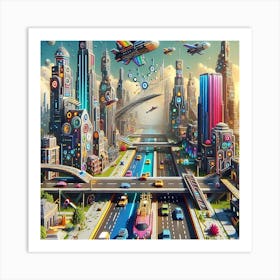 Futuristic City 1 Art Print