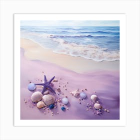 Seashells On The Beach Art Print