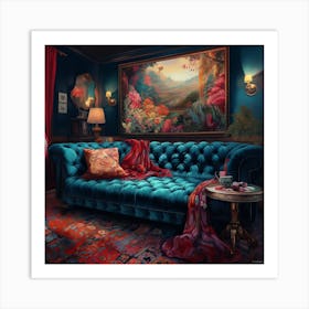 Blue Sofa Art Print