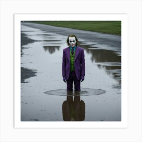 Joker In Puddle 1 Art Print