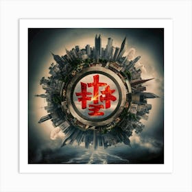 City Within A Circle Art Print