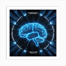 A Mesmerizing Digital Brain Wall Art Decoration Art Print