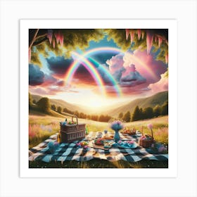 Picnic With Rainbows Art Print