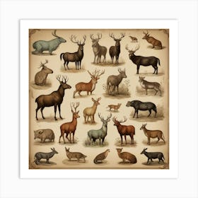 Default Default Vintage Animals For Defferent Seasons Aestethi 3 (2) Art Print