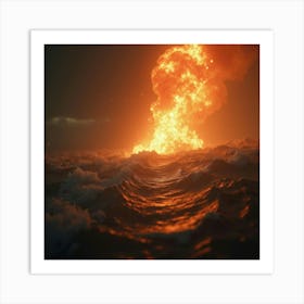 Fire In The Ocean Art Print