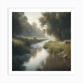 River In The Forest 48 Art Print