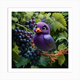 Purple Bird Art Print