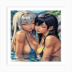 Two Girls In The Water-Drucke 07.12.2024--3032a27 Art Print