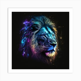 Galaxy Lion Art Print