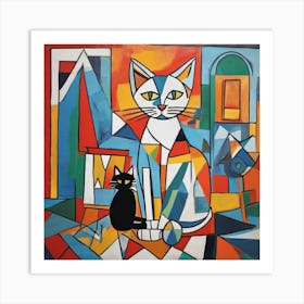 picasso cat 3 Art Print