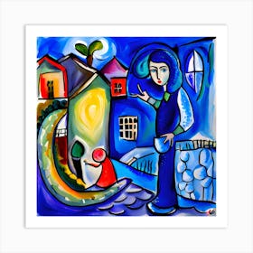 Woman With A Child Art Print