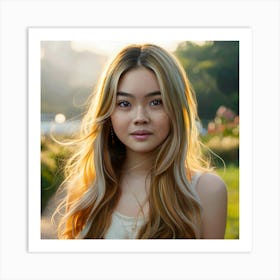 Portrait Of A Young Asian Girl Art Print