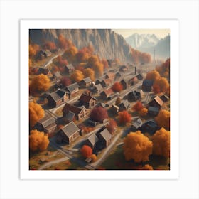 Autumn Village 42 Art Print