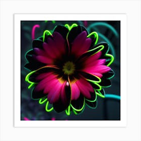 Neon Flower Art Print