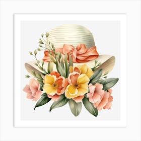 Hat With Flowers 1 Art Print