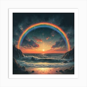 Rainbow Over The Ocean Art Print