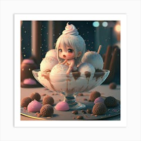 Ice Cream Girl 1 Art Print