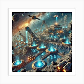 Mining Operations Scifi Art Print