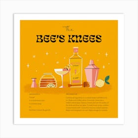 Bee's Knees Cocktail – Art Print Art Print