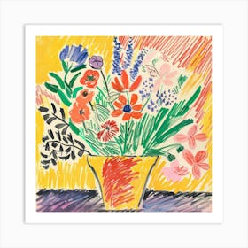 Summer Flowers Painting Matisse Style 6 Art Print