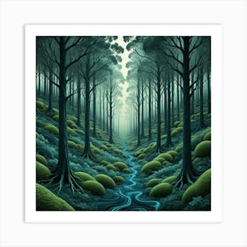 River In The Forest 28 Art Print