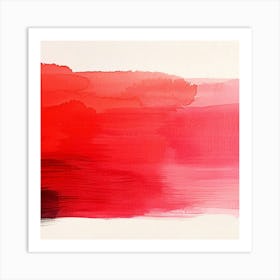 Abstract Red Watercolor Painting Art Print