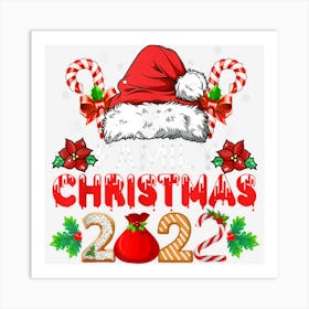 Family Christmas 2022 Matching Candy Santa Hat Funny Xmas Art Print