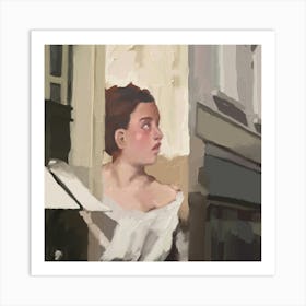 Portrait Of A Mural of A Girl Contemporary Portrait Realism Art Print