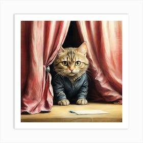 Cat In A Jacket Art Print