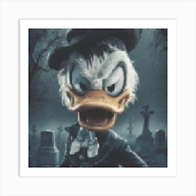 Donald Duck In A Graveyard Art Print