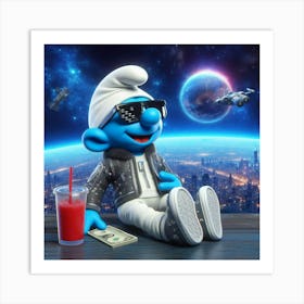 Poppa Smurf vibes in space Art Print