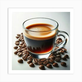 Coffee And Coffee Beans Art Print