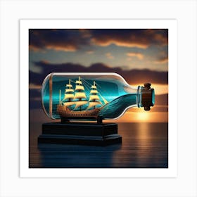 Ship In A Bottle 4 Art Print