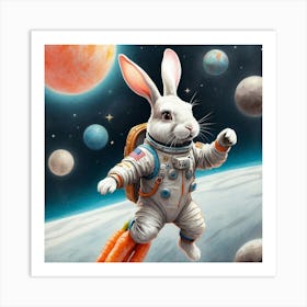 Rabbit In Space 9 Art Print