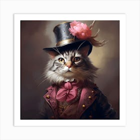 Victorian Cat Art Print