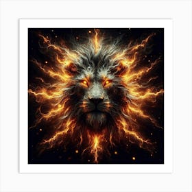 Fire Lion 2 Art Print