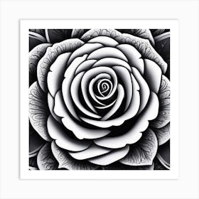 Black And White Rose 4 Art Print