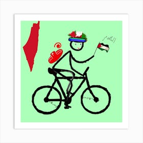 Palestinian Cyclist Art Print